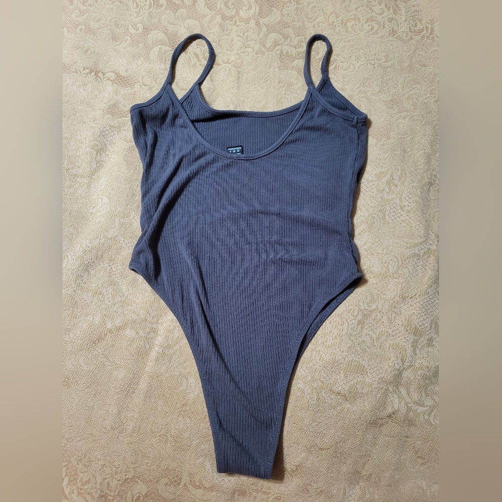 Shein gray ribbed bodysuit women's M  #1563 - Picture 5 of 5